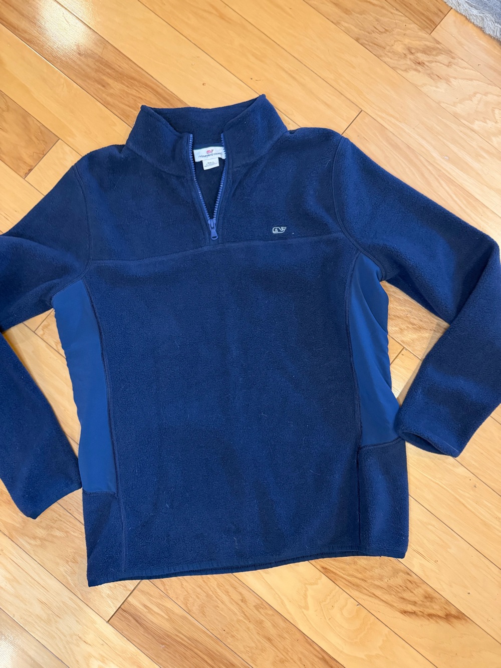 Vineyard Vines Quarter Zip Fleece Pullover Navy Whale Logo Prep M